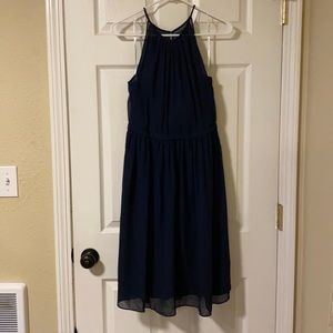 Navy blue chiffon dress